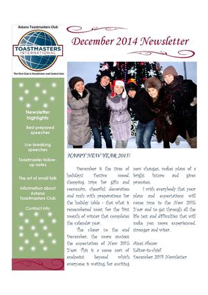 December Newsletter 2014