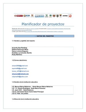 Planificador De Proyectos Tpack Matemáticas)