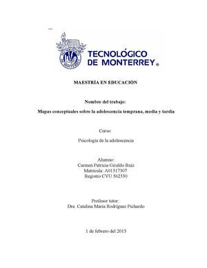 Actividad 1 1 Mapas Conceptuales Adolescencia