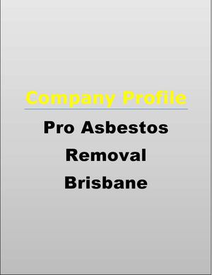 Company Profile Pro Asbestos Removal Brisbane