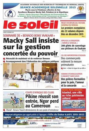 Edition Du 16 Février 2015