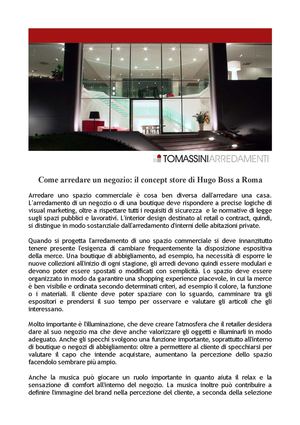 Tomassini Arredamenti Arreda Il Concept Store Di Hugo Boss A Roma Ita