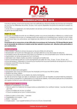 Revendications 2015 Simply Market