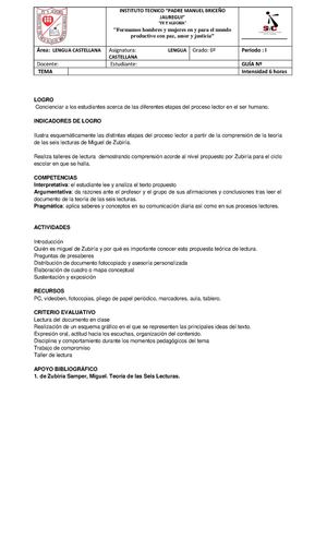 Guia Tema De Las Seis Lecturas