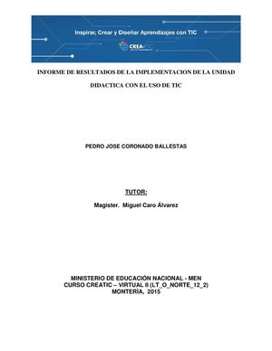 Analisis De Resultados Unidad Didactica