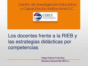 Los Docentes Frente A La Rieb Y Las Estrategias Didácticas Por Competencias