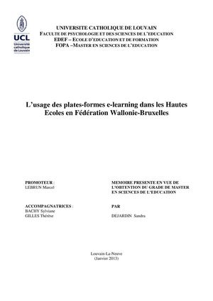 Mémoire Sandra Dejardin