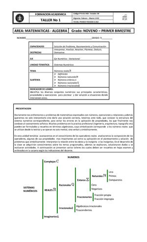 Algebra9intro I Periodo