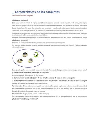 Características De Los Conjuntos