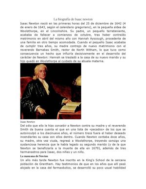 La Biografía De Isaac Newton
