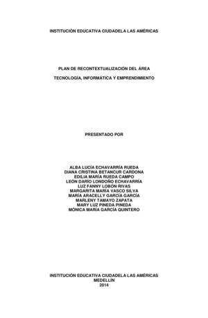 Plan Area Recontextualización 2015