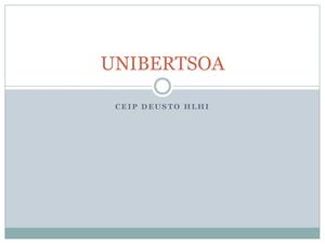 Unibertsoa Aurkezpena