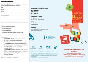 Dépliant - Colloque le Jeu dans tous ses éclats 2015