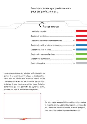 Logiciel gestion traiteur