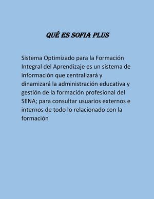 Qué Es Sofia Plus