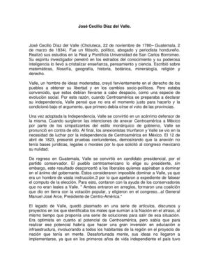 José Cecilio Díaz Del Valle Estadistica