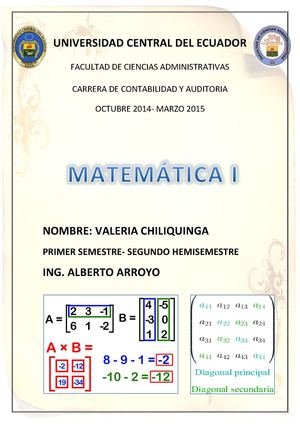 Matematica I Segundo Hemisemestre
