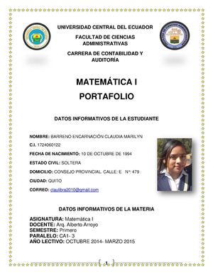 Portafolio Matematica Segundo Hemisemestre