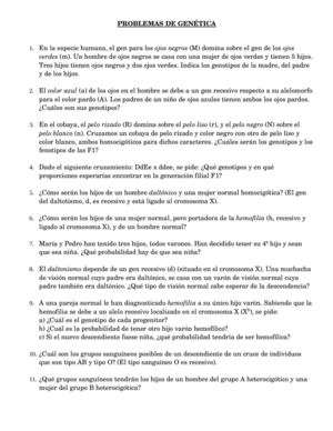 4 Problemas De Genética