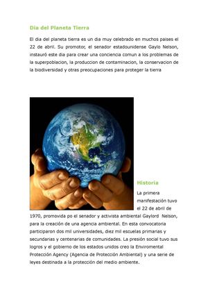 Dia Del Planeta Tierra