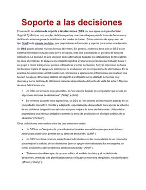 sistema de soporte a las decisiones
