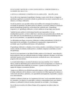 Evaluacion Y Retos De La Educacion Virtual