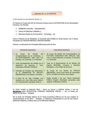 Ramas De La Economia