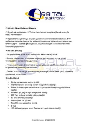 P10 Led Panel Klavuz