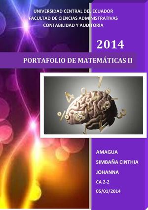 Portafolio De Matemáticas II Johanna Amagua Ca2 2