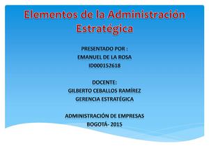 Elementos De La Administración Estratégica