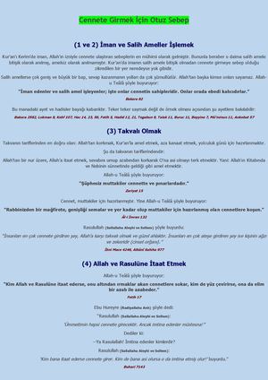 Cennete Girmek İçIn Otuz Sebep