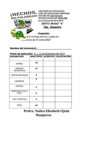 Examen 2° Bimestre