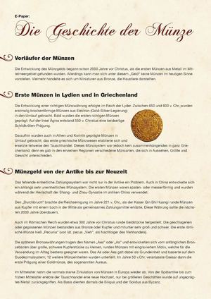 Die Geschichte der Münze
