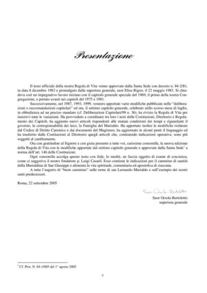 Regola Di Vita Suore Murialdine