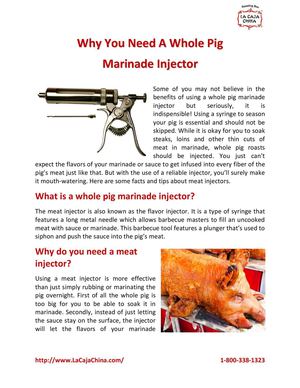 Why You Need A Whole Pig Marinade Injector