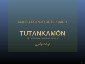 Tutankamon Elfaraon su tumba y su tesoro.