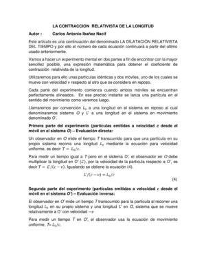 LA CONTRACCIÓN RELATIVISTA DE LA LONGITUD