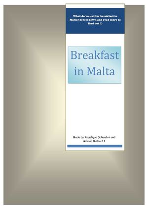 Breakfast in Malta