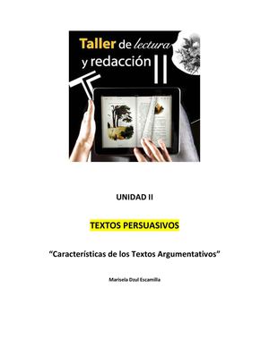Lec Caracteristicas De Los Textos Argumentativos