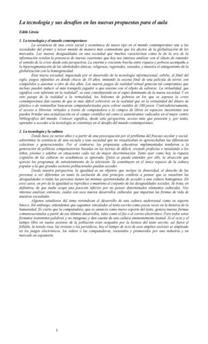 La Tecnología Y Sus Desafíos En Las Nuevas Propuestas Para El Aula