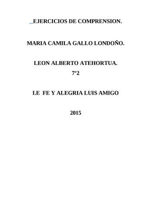 Ejercicios de Comprension.