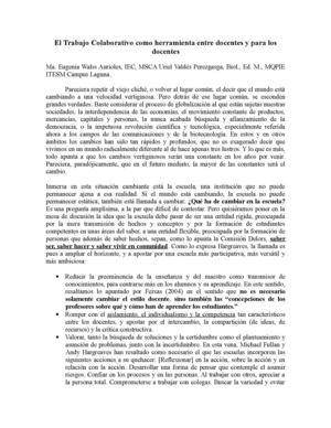 El Trabajo Colaborativo Como Herramienta Entre Docentes Y Para Los Docentes