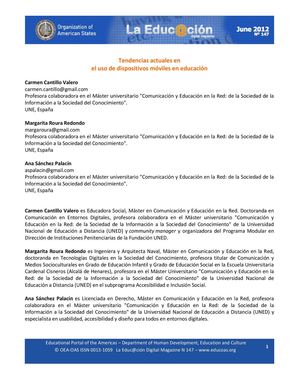 Tendencias Actuales en el uso de dispositivos móviles en educación