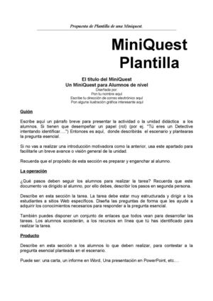 Propuesta Plantilla Miniquest