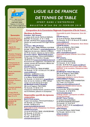Bulletin Corpo 264 du 25 février 2015