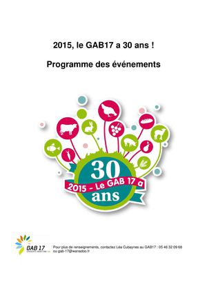 Calendrier 30 Ans Du Gab17