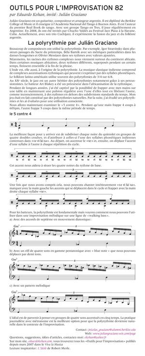 Outil N 82 La polyrythmie par Julián Graciano