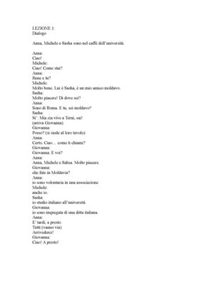 Lezione di italiano #1