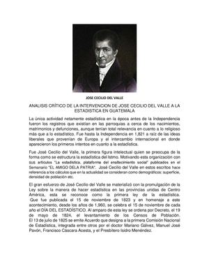 Jose Cecilio Del Valle Analisis Critico Irma