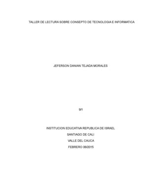 Taller De Lectura Sobre Consepto De Tecnologia E Informatica